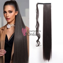 Extensie de par coada cu clema si arici dreapta de 85 cm cod  SI66485 Saten Inchis